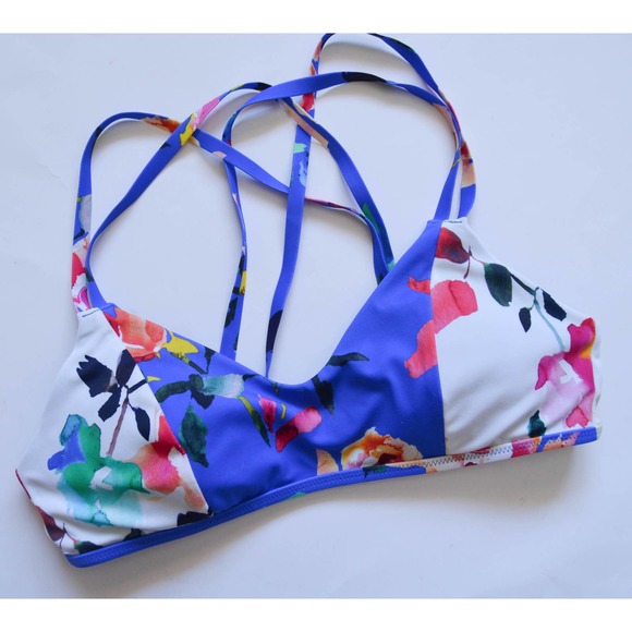 Athleta Other - Athleta Floral Bikini Top Cross Back Small